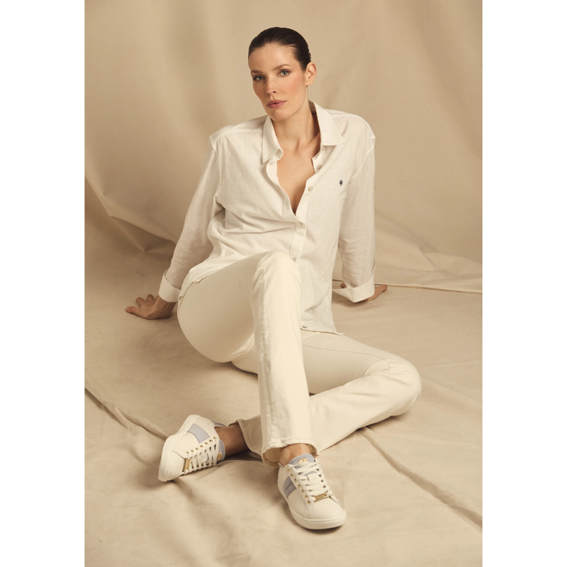 Holland Cooper Knightsbridge Court Trainer - White Smokey Blue-5