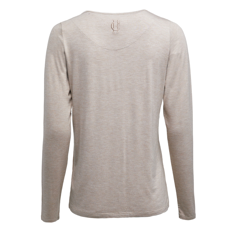 Holland Cooper Long Sleeve V-Neck Tee - Oatmeal-4