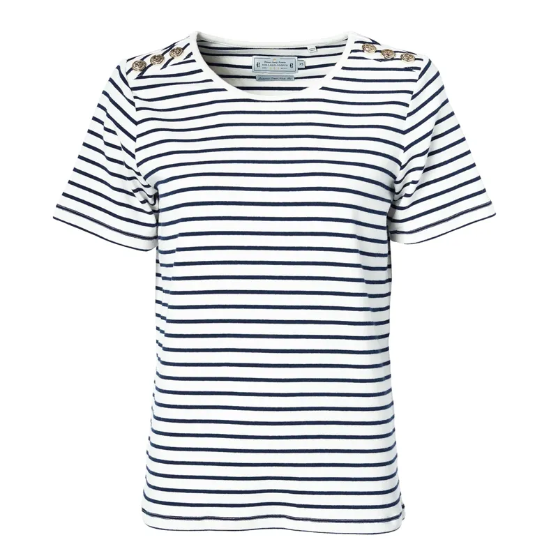 Holland Cooper Padstow Crew Neck Tee - Natural Ink Navy Stripe-5