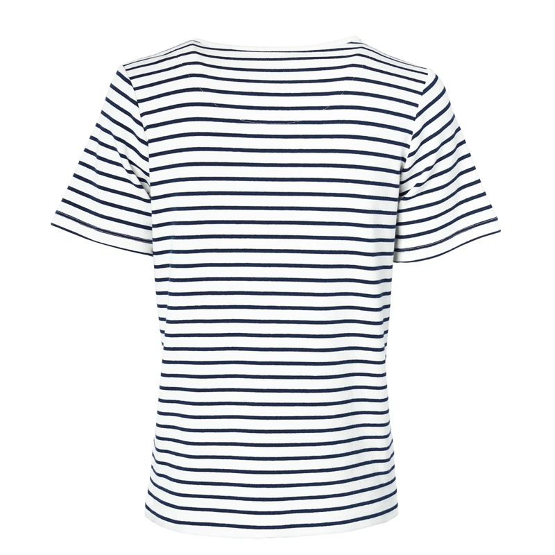 Holland Cooper Padstow Crew Neck Tee - Natural Ink Navy Stripe-6