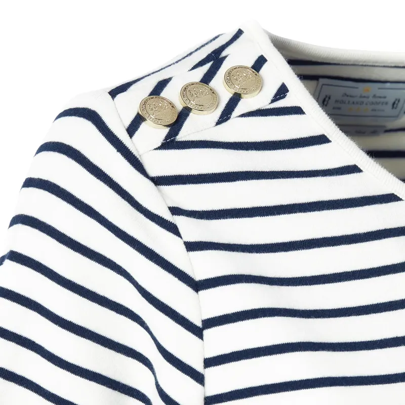 Holland Cooper Padstow Crew Neck Tee - Natural Ink Navy Stripe-7
