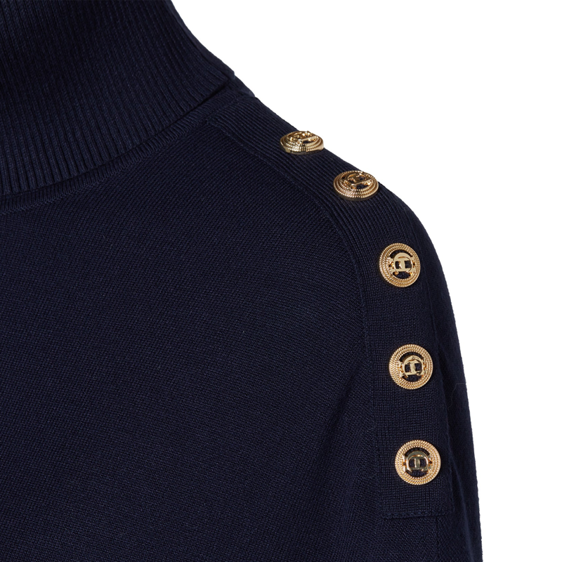 Holland Cooper Roll Neck Cape - Ink Navy-5