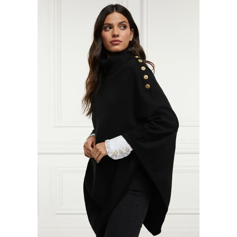 Holland Cooper Roll Neck Cape - Black