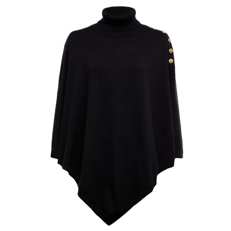 Holland Cooper Roll Neck Cape - Black-4