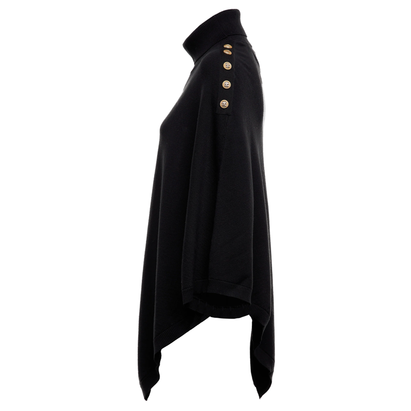 Holland Cooper Roll Neck Cape - Black-6