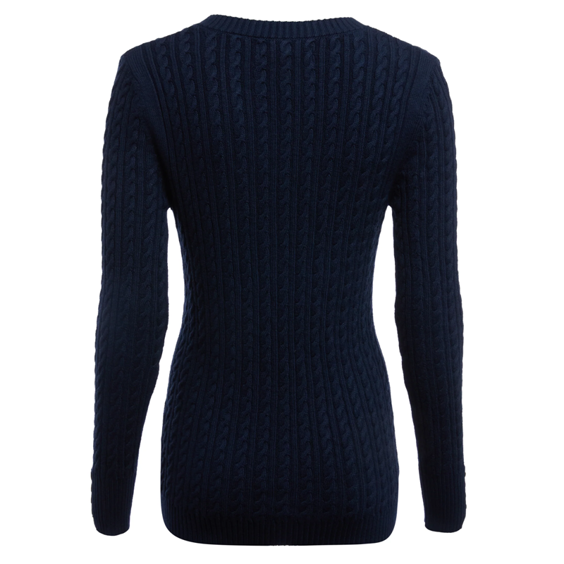 Holland Cooper Seattle Cable V-Neck Knit - Ink Navy-4