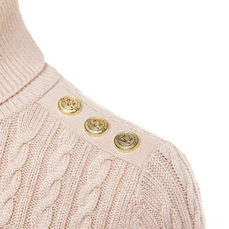Holland Cooper Seattle Roll Neck Cable Knit - Oatmeal-10