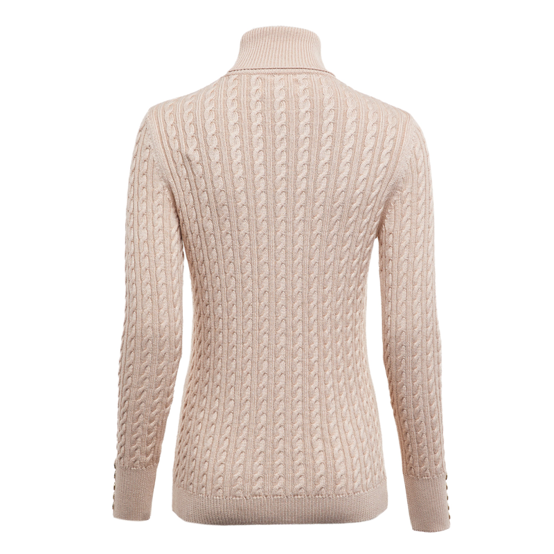 Holland Cooper Seattle Roll Neck Cable Knit - Oatmeal-8