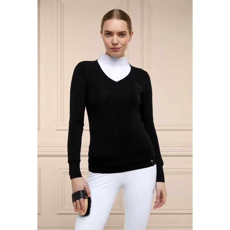 Holland Cooper Soft Touch V-Neck - Black-1