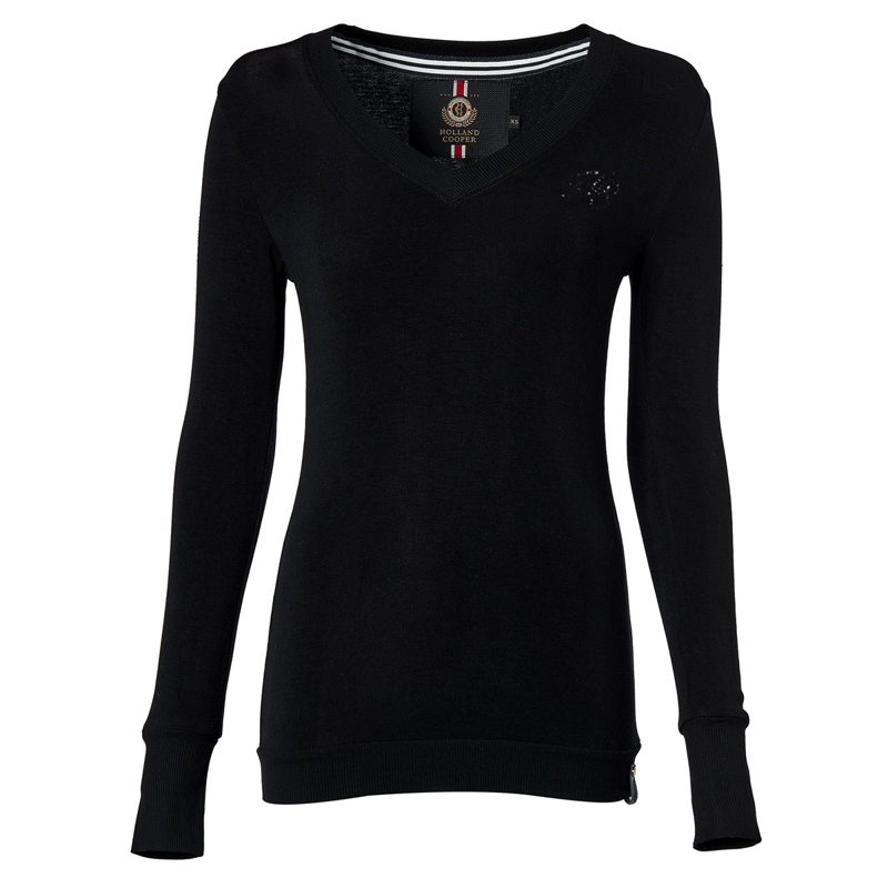 Holland Cooper Soft Touch V-Neck - Black-3