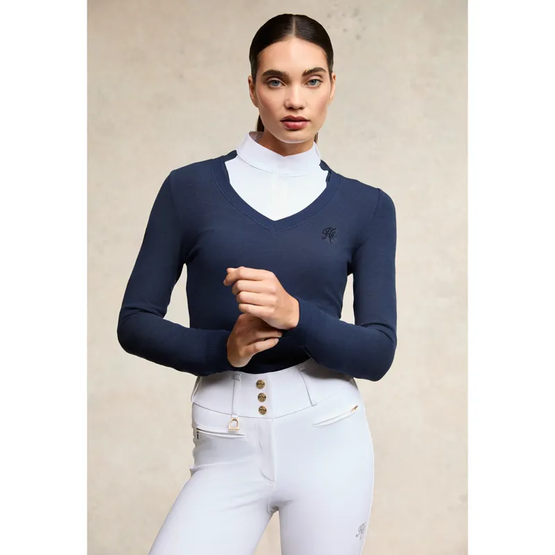 Holland Cooper Soft Touch V-Neck - Ink Navy