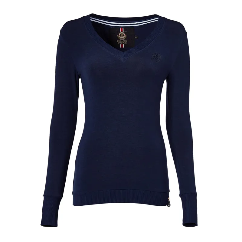 Holland Cooper Soft Touch V-Neck - Ink Navy-5