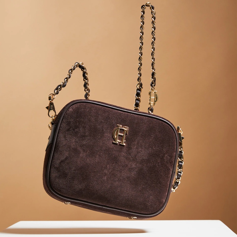 Holland Cooper Soho Camera Bag - Chocolate Suede-4