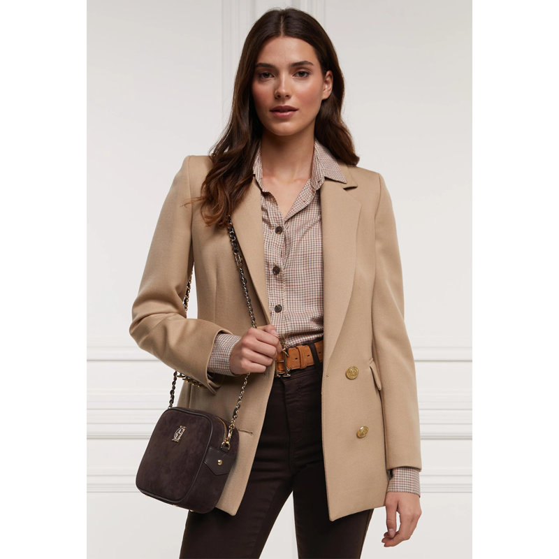 Holland Cooper Soho Camera Bag - Chocolate Suede-6