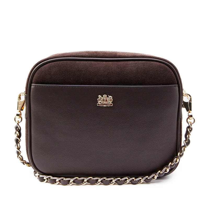 Holland Cooper Soho Camera Bag - Chocolate Suede-1