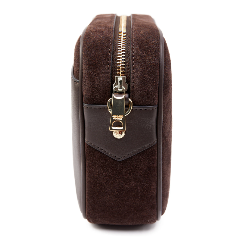 Holland Cooper Soho Camera Bag - Chocolate Suede-3
