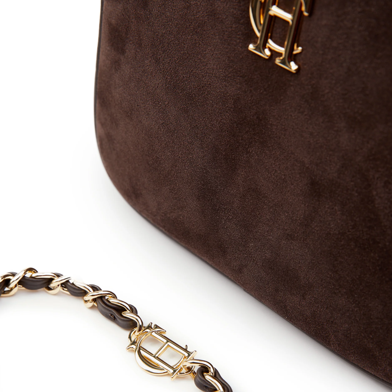 Holland Cooper Soho Camera Bag - Chocolate Suede-2