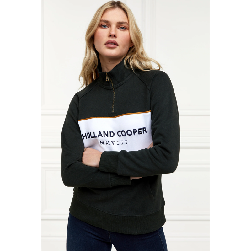 Holland Cooper Sporting Heritage Zip Henley - Racing Green-3
