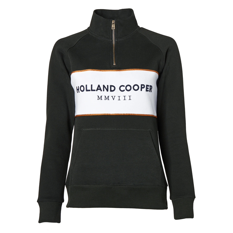 Holland Cooper Sporting Heritage Zip Henley - Racing Green-5