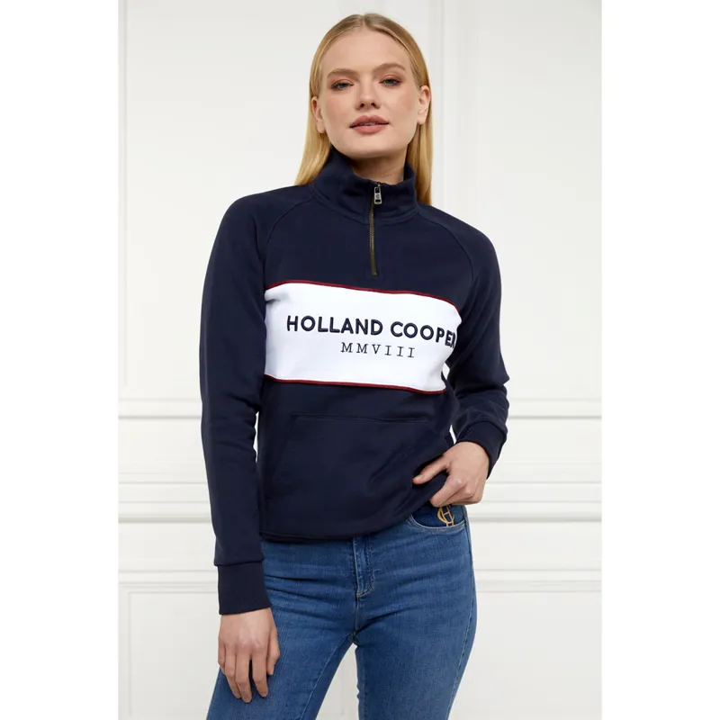 Holland Cooper Sporting Heritage Zip Henley - Ink Navy