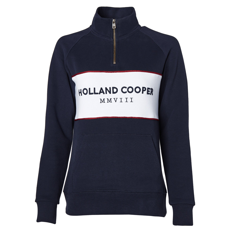 Holland Cooper Sporting Heritage Zip Henley - Ink Navy-5