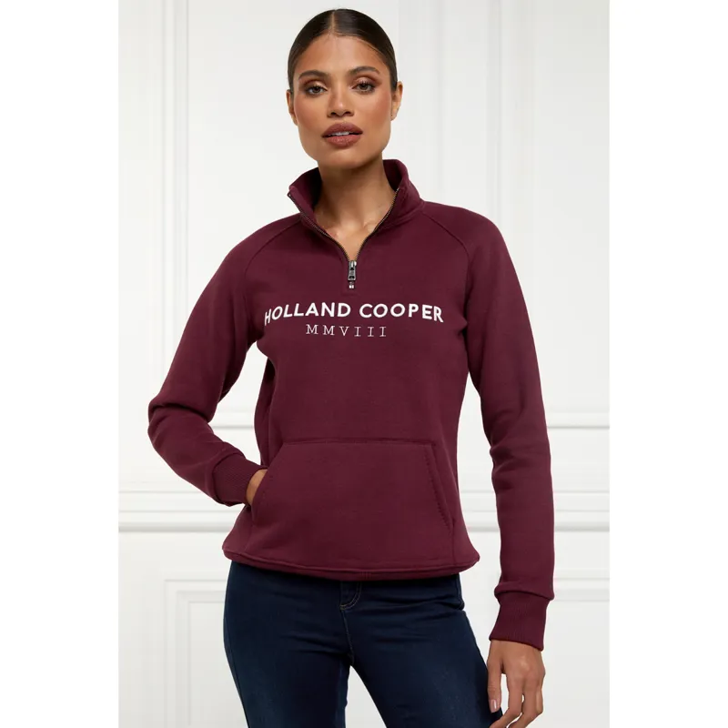 Holland Cooper Sporting Heritage Zip Henley - Merlot