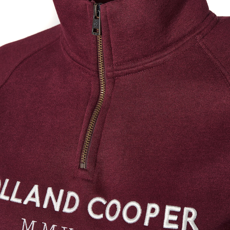 Holland Cooper Sporting Heritage Zip Henley - Merlot-5