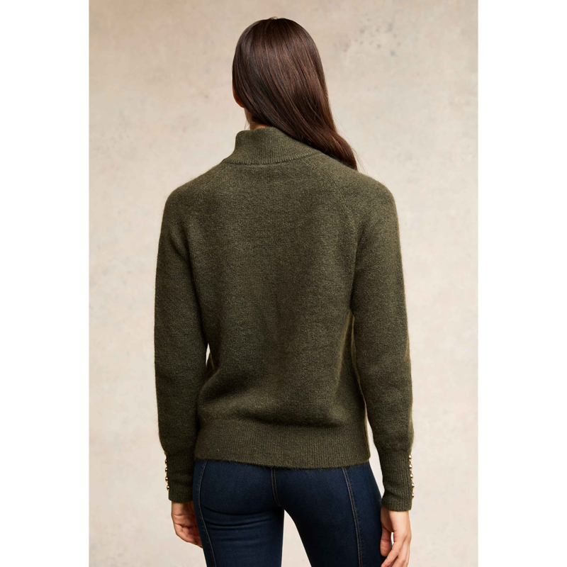 Holland Cooper Tori Half Zip Knit - Forest Green-2
