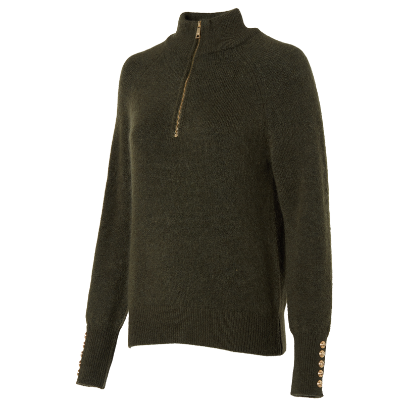 Holland Cooper Tori Half Zip Knit - Forest Green-5