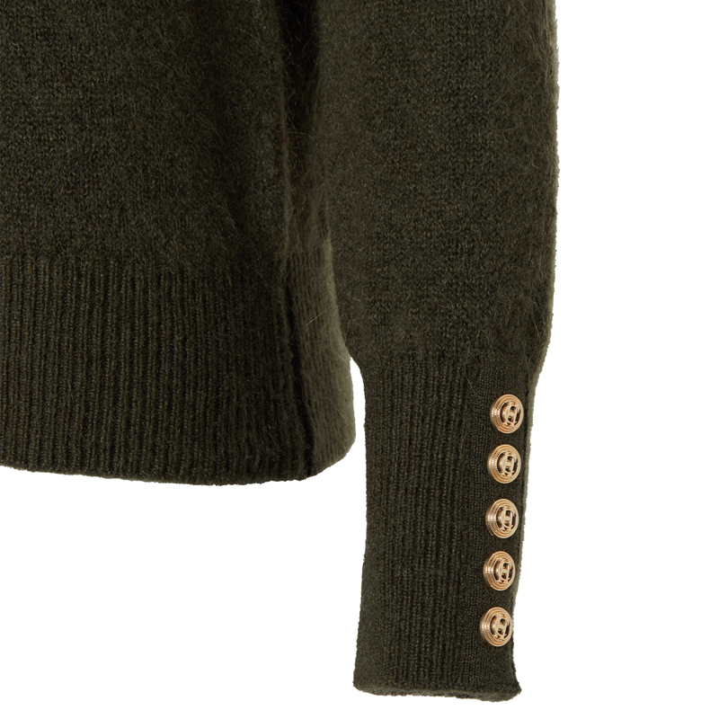 Holland Cooper Tori Half Zip Knit - Forest Green-8