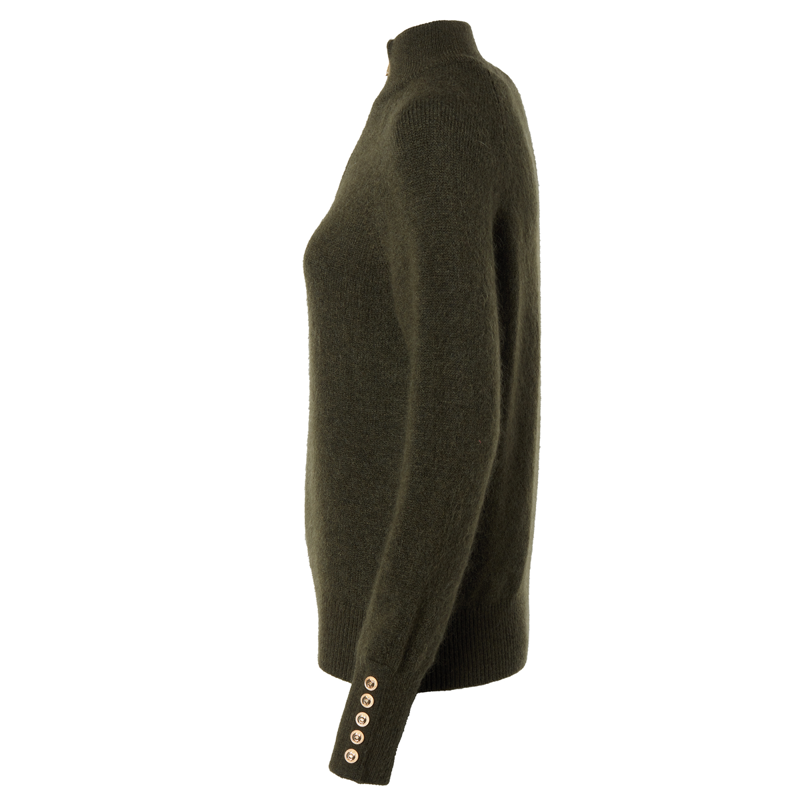 Holland Cooper Tori Half Zip Knit - Forest Green-7