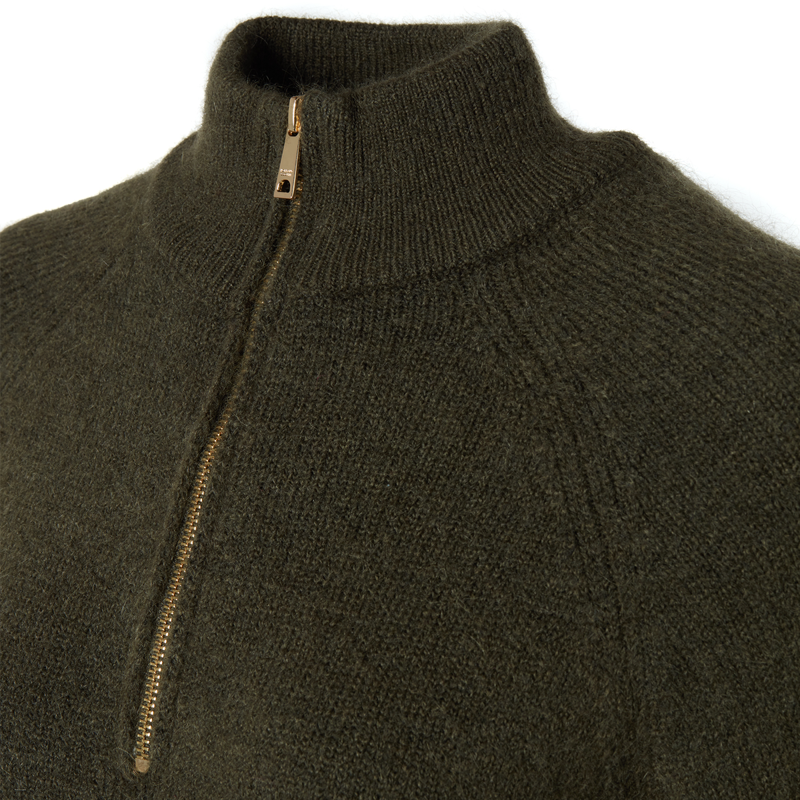 Holland Cooper Tori Half Zip Knit - Forest Green-9