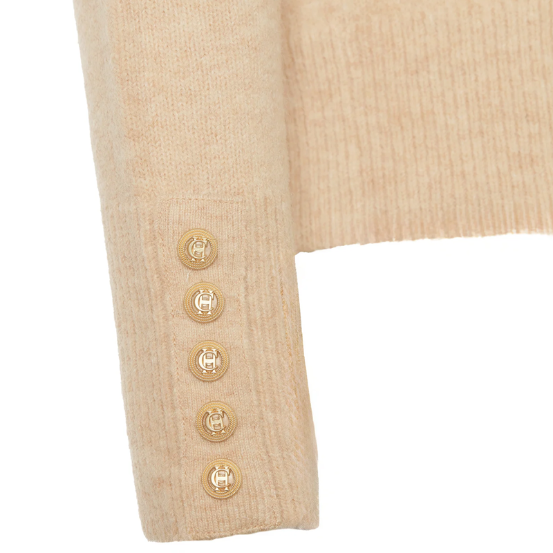 Holland Cooper Tori Half Zip Knit - Light Camel-8