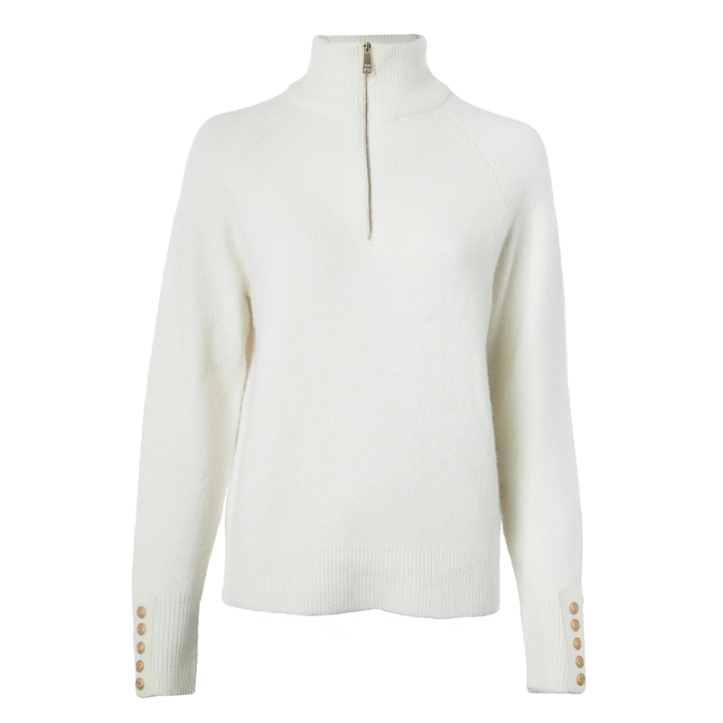Holland Cooper Tori Half Zip Knit - Natural-3