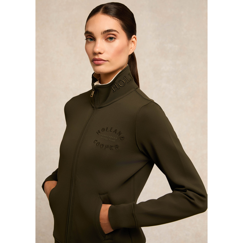 Holland Cooper Training Zip Through Sweat - Dark Olive-5