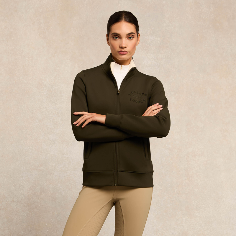 Holland Cooper Training Zip Through Sweat - Dark Olive-3