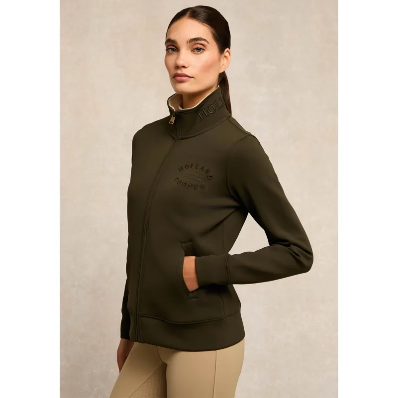 Holland Cooper Training Zip Through Sweat - Dark Olive-1