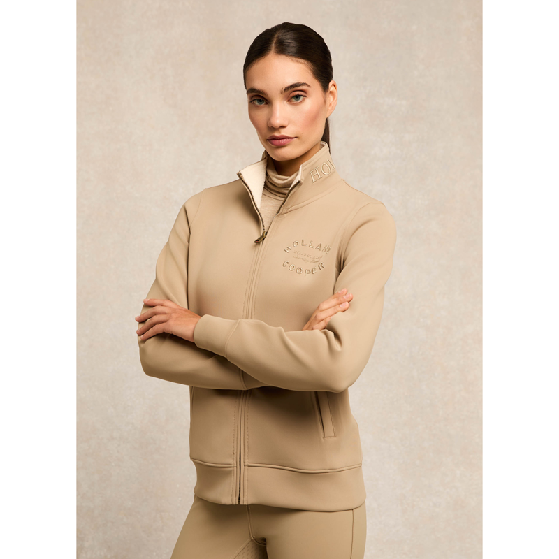 Holland Cooper Training Zip Through Sweat - Stone-1