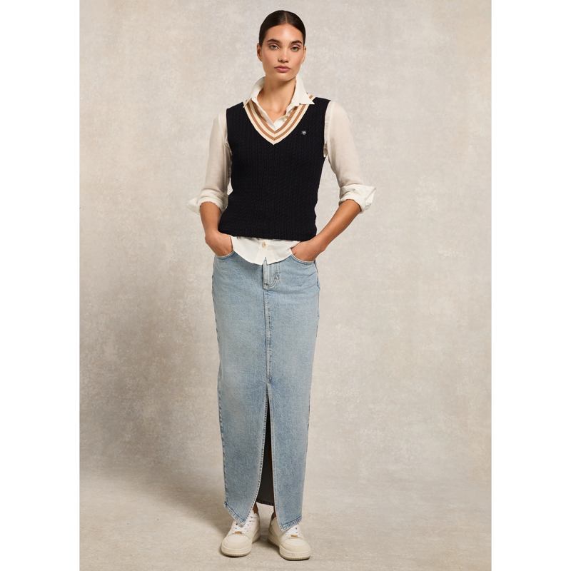 Holland Cooper Zoe Sleeveless Tank - Ink Navy-2