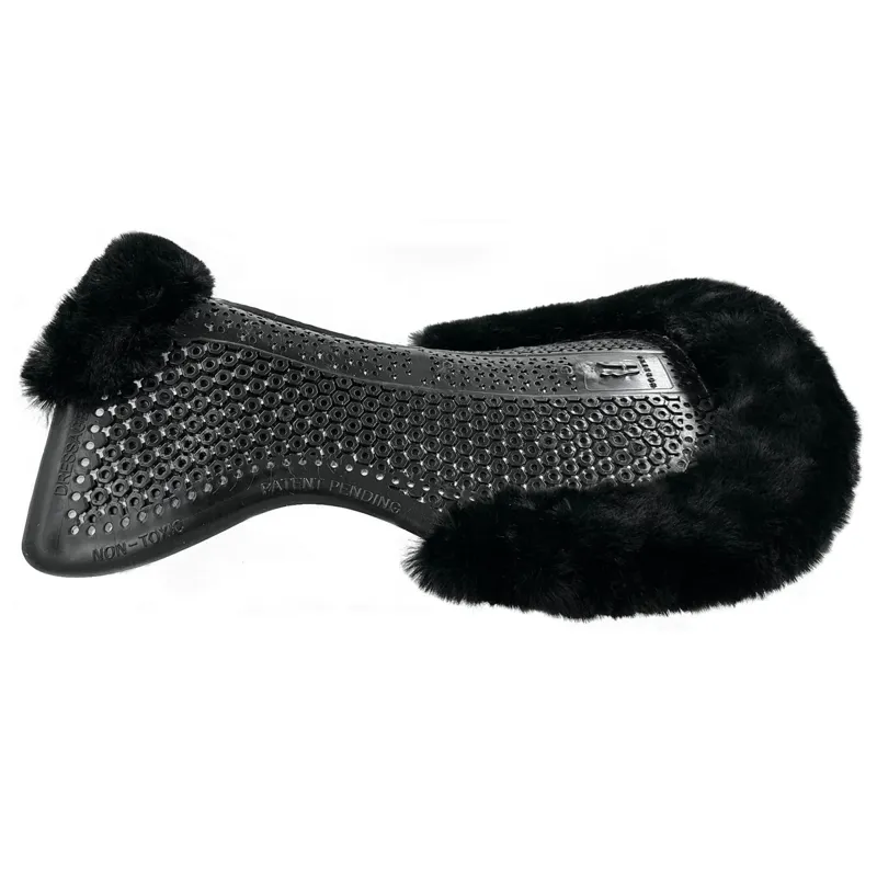 Horsena Regular Jumping Gel Pad with Rolled Edge Real Sheepskin - Black/Black