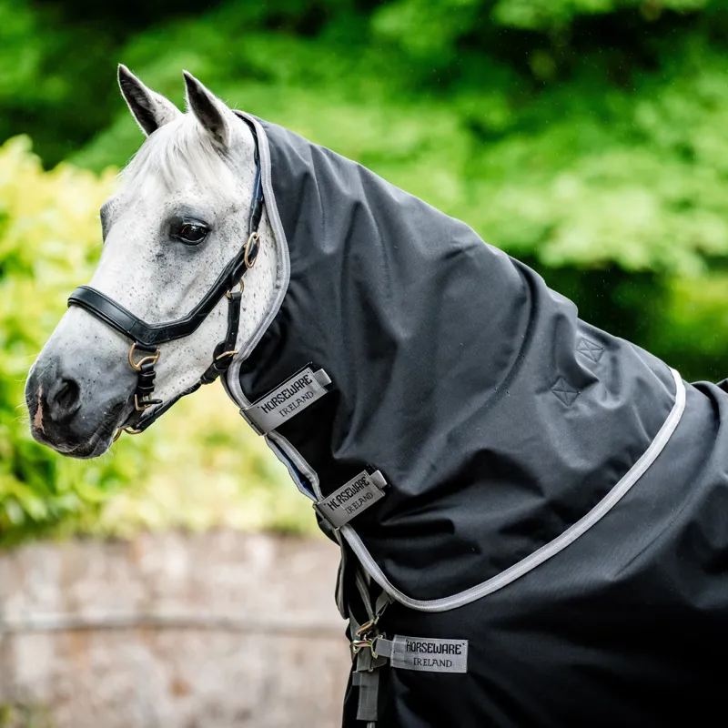 Horseware Amigo Bravo 12 Original 150g Turnout Hood - Black/Titanium Grey Silver
