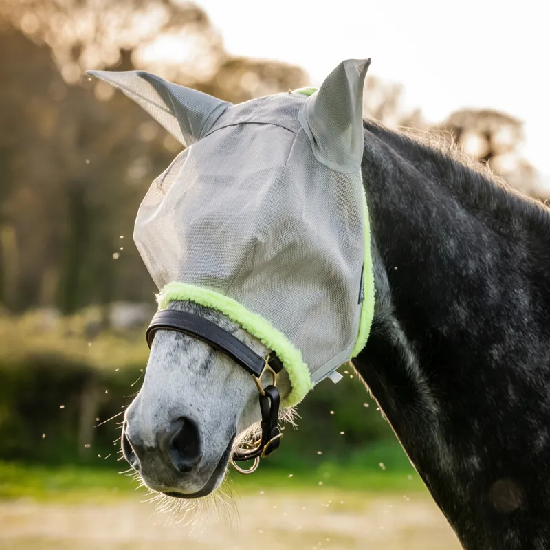 Horseware Amigo Fly Mask - Silver/Lime