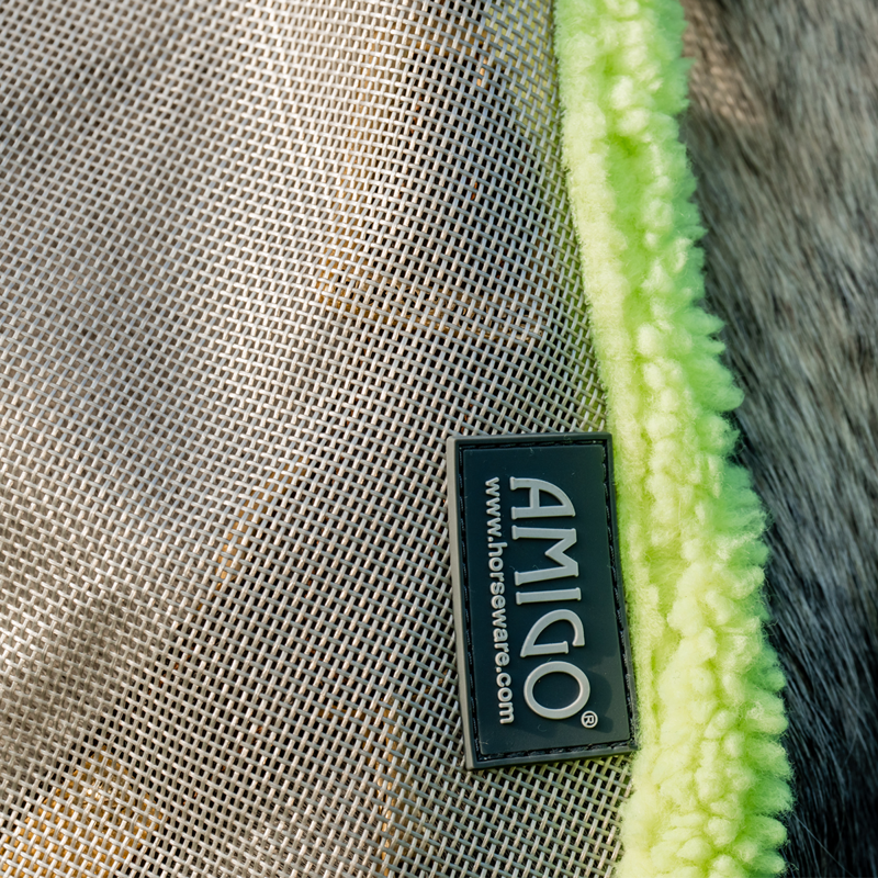 Horseware Amigo Fly Mask - Silver/Lime-4