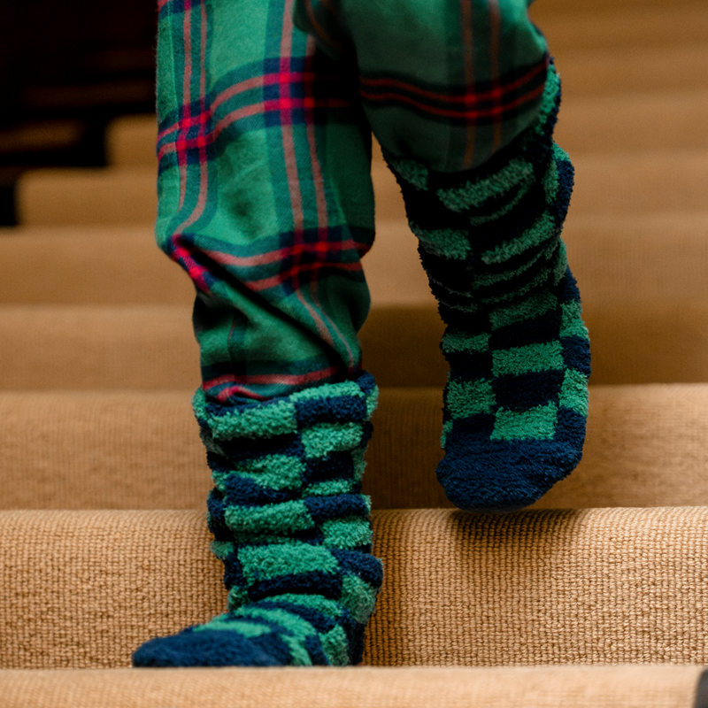 Horseware Holiday Collection Softie Socks - Navy/Green-1