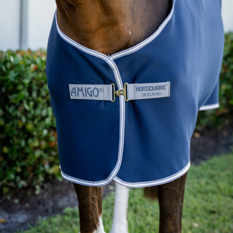 Horseware Amigo Jersey Pony Cooler - Navy/Titanium Grey Silver-1