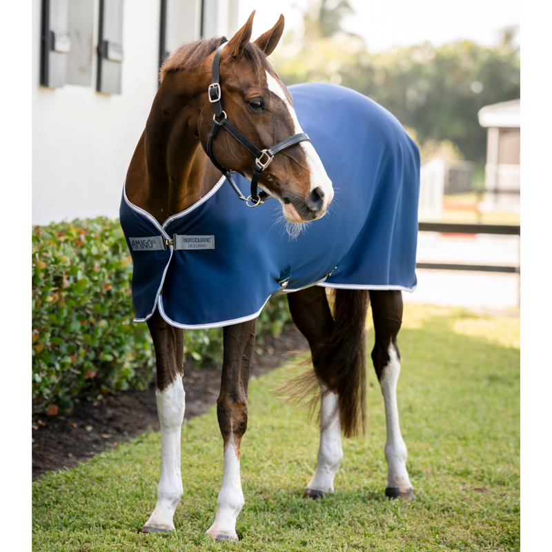 Horseware Amigo Jersey Pony Cooler - Navy/Titanium Grey Silver-6