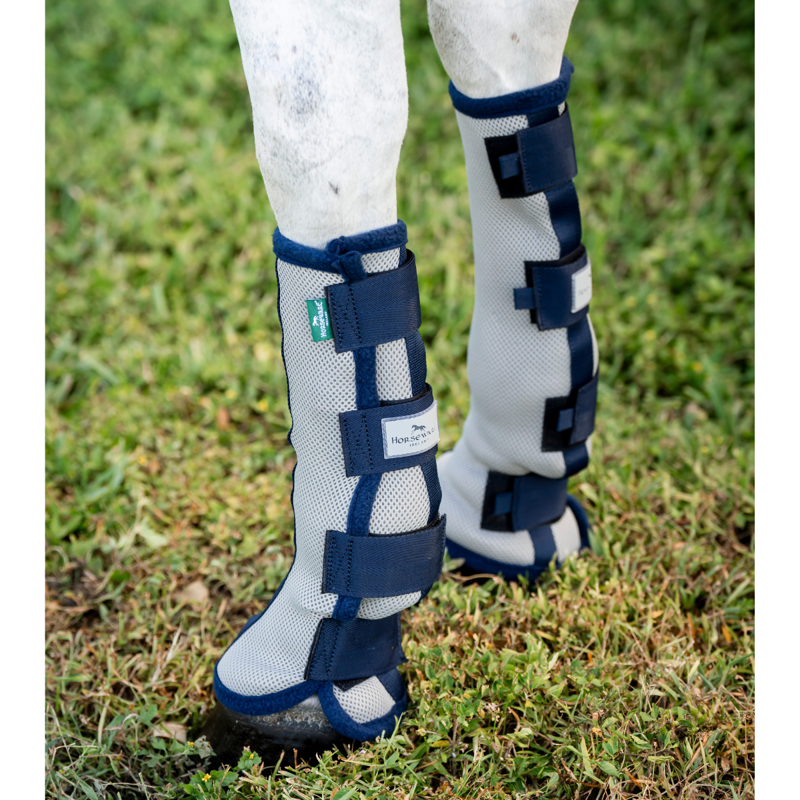 Horseware Fly Boots - Set of 2 - Silver Navy-1