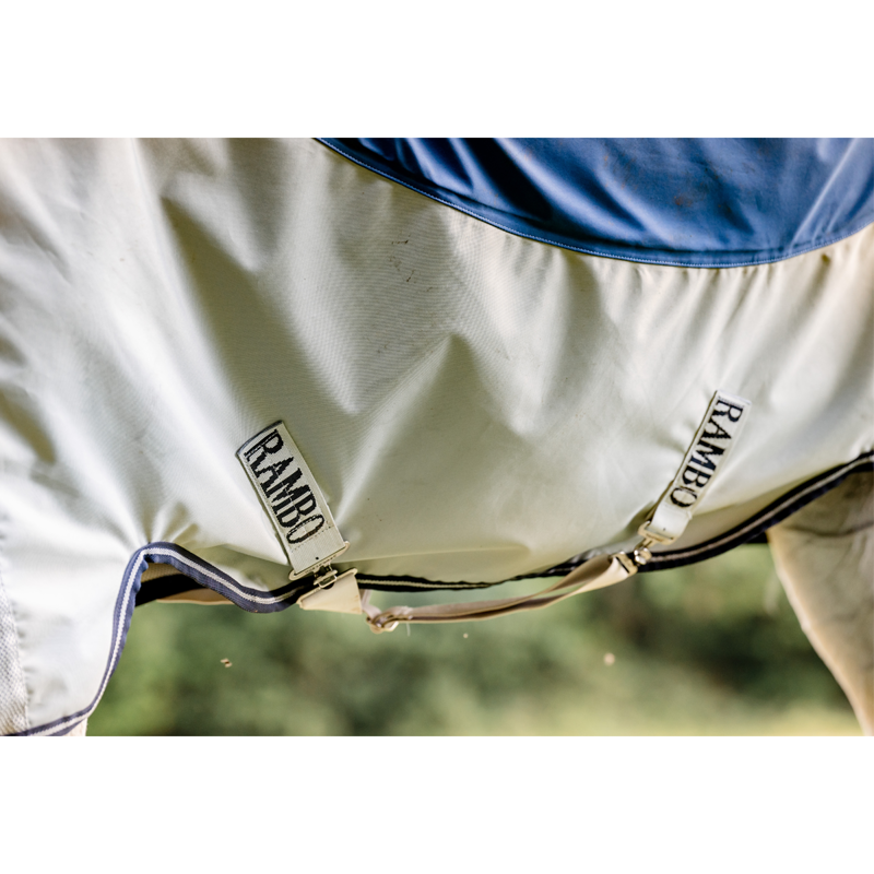 Horseware Rambo Autumn Series Turnout 0g Outer with 100g Liner - Navy/Grey-5