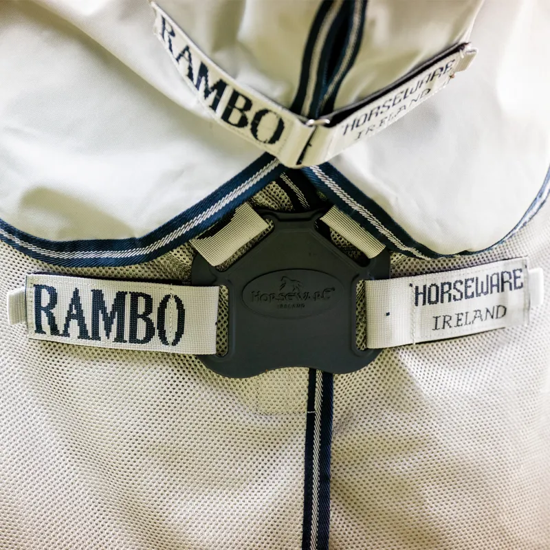 Horseware Rambo Autumn Series Turnout 0g Outer with 100g Liner - Navy/Grey-4