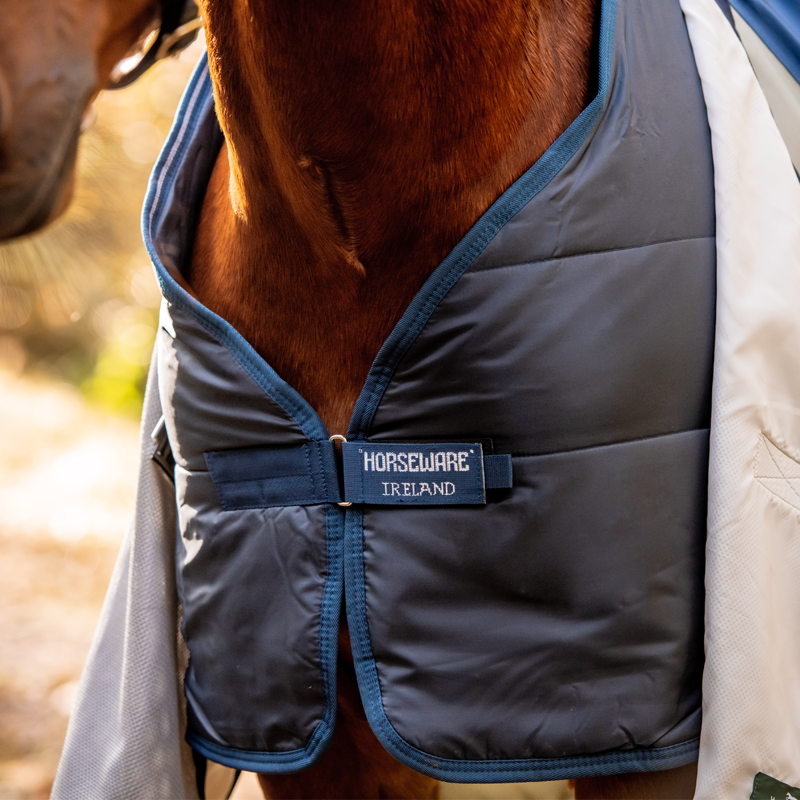 Horseware Rambo Autumn Series Turnout 0g Outer with 100g Liner - Navy/Grey-10